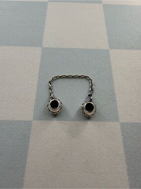 Authentic Pandora Band Of Hearts Safety Chain Bracelet Charm